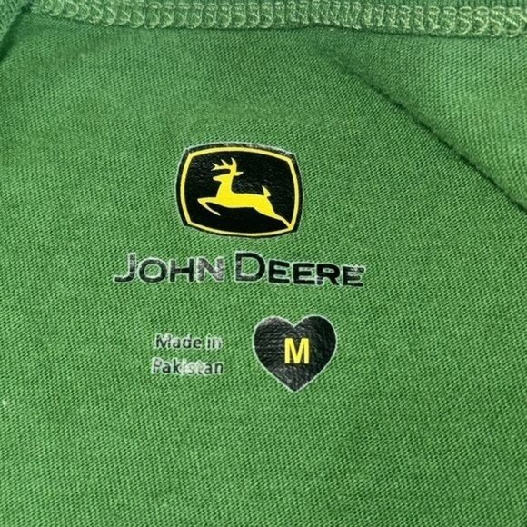 John Deere Green Womens Tank Top Medium 100% Cotton Sleeveless - Picture 3 of 6
